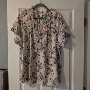 Liz Claiborne Pink Floral Blouse